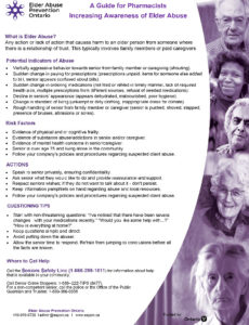 Pharmacists guide to recognizing and responding to elder abuse