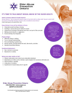 Sexual abuse of older adults, fact sheet, starting conversation