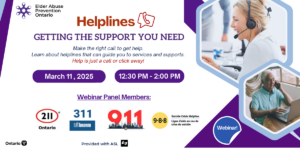 Helplines. Getting help you need!